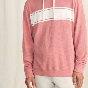Faherty Rose Hoodie with Cream Stripe